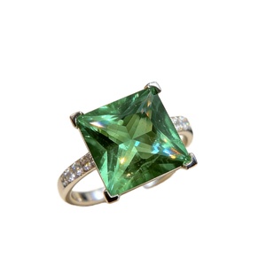 Anillo de Eternidad de Oro Blanco de 18K de Lujo con Esmeralda de Laboratorio, Hecho a Mano, Apilable, Joyería de Boda para Mujer - Product Image 2