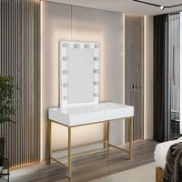 Coiffeuse moderne de style industriel et table d'étude Coiffeuse de maquillage en bois MDF avec tiroirs en métal pour chambre à coucher ou salon