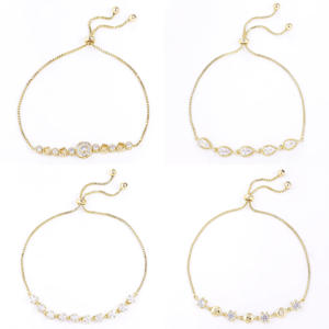CM 보석 도매 지르코니아 14k 금도금 바게트 다이아몬드 여성 Pulsera Joyeria 조정 가능한 팔찌 Et 팔찌 - Product Image 3