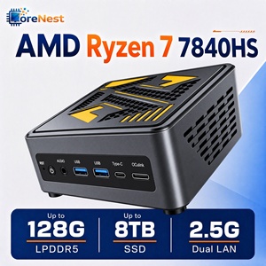 CoreNest Mini-<span class=keywords><strong>PC</strong></span> AMD Ryzen 7 7840HS 8-Kern 16-Thread 5,1GHz Radeon 780M DDR5 128GB Dual M.2 PCIe 4.0 8TB OCuLink Mini-<span class=keywords><strong>PC</strong></span> - Product Image 1