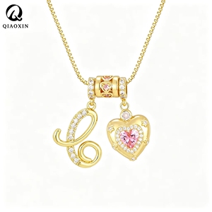 Collana con Ciondolo a Cuore con <span class=keywords><strong>Lettera</strong></span> A in Rame, Zirconia Cubica, Catena a Serpente, Tono Oro, Gioielli per Uso Quotidiano - Product Image 4