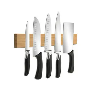 Display da cucina porta coltelli in bambù porta-stecche da Bar 8-24 pollici con magnete forte porta-coltello magnetico da parete in legno