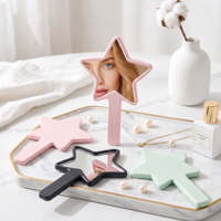Miroir de maquillage portable en forme d'étoile, logo personnalisé, miroir de beauté en plastique mignon et petit pour filles, usage quotidien