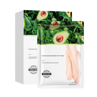 Avocat niacinamide tendre et lisse masque pour les pieds hydratant éclaircissant teint adoucissant masque pour les pieds à la kératine