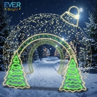 Décorations de Noël, Halloween et du Nouvel An pour l'extérieur, motif lumineux LED 3D en PVC imperméable IP65, structure en fil métallique, arche géante artisanale pour aménagement paysager