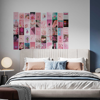 Impression personnalisée décoration rose 50 pièces papier cartes postales photo photos esthétique chambre mur collage Kit