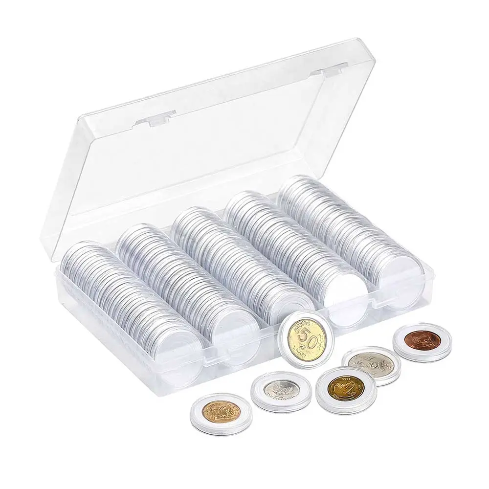 coin collection plastic capsules holder 40 mm silver dollar coin case container with storage organizer box