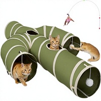 Ownpets Tunnel pour chat Cactus 10 pouces avec trous de surveillance en tissu Oxford pour chats de grande taille d'intérieur Vert