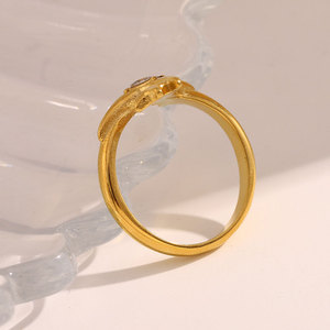 Anillos de Estrella de Circonio en Acero Inoxidable 316L con Baño de Oro PVD de 14k y 18k, Resistentes al Deslustre, Venta al Por Mayor Personalizada para Mujeres - Product Image 3