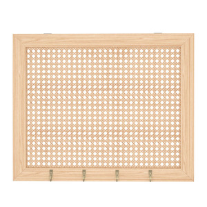 Cubierta para caja eléctrica de mimbre, montada en la pared, de madera maciza, rectangular, a prueba de polvo, con ganchos para la parte trasera de la puerta de entrada - Product Image 3