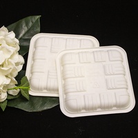Vaisselle jetable écologique de 150 mm à base de biomatériaux, assiette en amidon de maïs, compostable à base de canne à sucre, impression de logo personnalisée, fêtes, plats à emporter