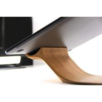 Étagère de bureau ergonomique en noyer Support de moniteur pour ordinateur portable et ordinateur portable Support pour ordinateur
