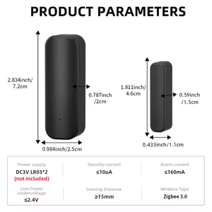 Tuya Zigbee 3,0 promoción puerta/ventana Sensor Color negro producto para el hogar inteligente Boost IC función compatible con Alexa Google Yandex Alice - Product Image 6