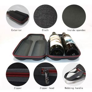 Bolsa de Regalo para Vino de Cuero PU Personalizada, Estuche de Transporte para Champán, Bolsa Refrigerante para Vino a Prueba de Golpes, Maleta de Viaje para Botellas de Vino EVA - Product Image 5