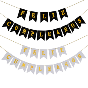 Striscioni e Ghirlande in Carta 'Feliz Cumpleaños' per Decorazioni di <span class=keywords><strong>Compleanno</strong></span> e Baby Shower - Product Image 2