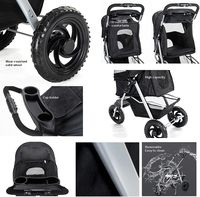 Poussette pour animaux de compagnie à 3 roues de luxe en gros, moderne, pliable, portable, chariot de voyage pour chien, faible MOQ, fabriqué en Chine