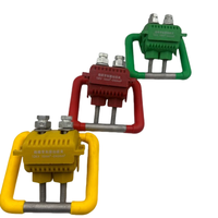 Connecteur à pince étanche IP65, isolé, perforé, pour mise à la terre, en laiton et aluminium, cosses de borne, finition décapée, modèle 240V