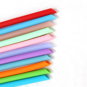 Reusable bendable large silicone straws brush with food grade silicone