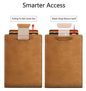 Billetera <span class=keywords><strong>de</strong></span> cuero <span class=keywords><strong>de</strong></span> microfibra para <span class=keywords><strong>hombre</strong></span>, billetera <span class=keywords><strong>de</strong></span> bolsillo frontal minimalista con logotipo personalizado, RFID, delgada, con Clip para dinero en el interior - Product Image 5