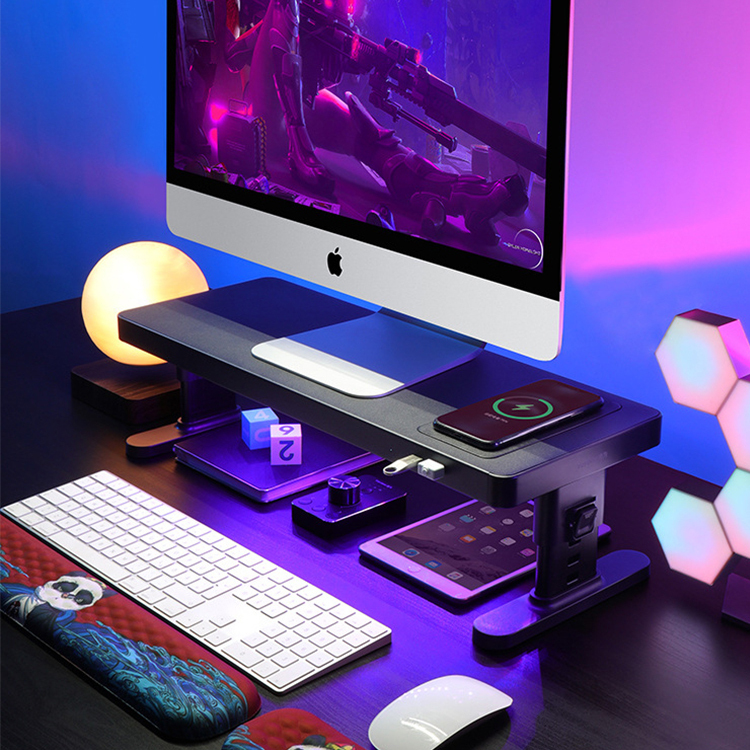 Стильная и Популярная Игровая подставка для ноутбука 3 в 1 с 4 USB регулируемой высотой, водонепроницаемая подставка для монитора