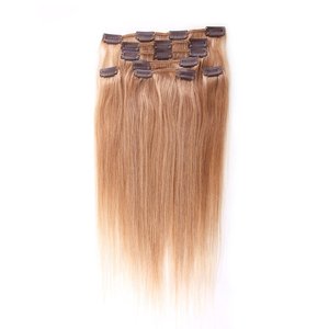 Virgin Clip in Hair Extension <strong>New</strong> Products 2023 24# and 27# Natural Raw Indian <strong>Straight</strong> <strong>Brazilian</strong> Hair Bundle Gs Split Knotted - Product Image 4