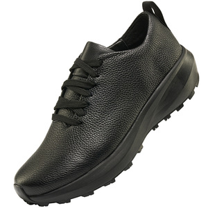 Chaussures habillées en cuir véritable à bout rond, lacées, semelle extérieure en caoutchouc, imperméables, pour le bureau et la carrière, toutes saisons - Product Image 4