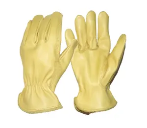 Inek derisi deri el koruyucu emniyetli çalışma eldiveni erkekler ve kadınlar için sürüş deri eldiven inşaat sürücü el giyim