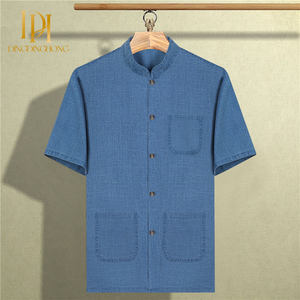 Túnica <span class=keywords><strong>de</strong></span> verano <span class=keywords><strong>de</strong></span> manga corta <span class=keywords><strong>de</strong></span> lino y algodón <span class=keywords><strong>de</strong></span> estilo chino para hombre, trajes <span class=keywords><strong>de</strong></span> la dinastía Tang <span class=keywords><strong>de</strong></span> la dinastía Han inspirados para papá, abuelos, ancianos - Product Image 4