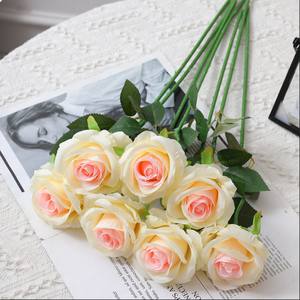 Élégant Artificiel Broyé Glace Bleu DIY Photo Prop Haut Appel Visuel Real Touch Blanc Artificielle Rose Fleurs - Product Image 6