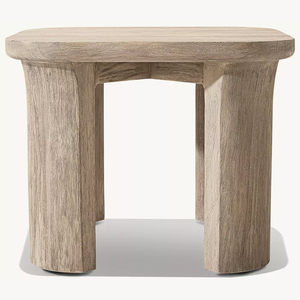Tavolino Laterale RH Lagos in Teak con Piano Poligonale Irregolare, Gambe Curve Robuste, Venature Naturali, Stile Moderno Minimalista, Tavolino da Caffè per Esterni, Durevole - Product Image 2