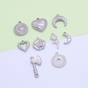 Stainless Steel Rose And Star Pendants Diy Jewelry Accessories For <b>Earrings</b> Bracelets <b>Moon</b> And Stars Pattern - Product Image 1