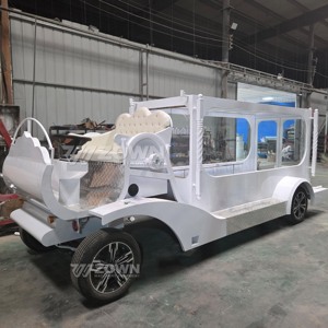 รถศพไฟฟ้าสไตล์เรโทรคลาสสิก สีขาว 4 ล้อ สำหรับการขนส่งพิเศษ - Product Image 5