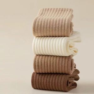 Zhuji Women's Crew Socks 50D Medium Thickness Solid Color Striped Thermo Winter Spring Autumn Wear - Product Image 4