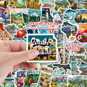 50 Uds. Pegatinas creativas de grafiti de los continentes americanos para botella, decoración de equipaje, mapa de Estados, pegatina de paisaje al aire libre - Product Image 4