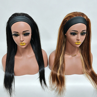 Promotion 52$ Letsfly Perruques à bandeau de 22 pouces entièrement faites à la machine 4/27 #   Cheveux humains naturels faciles à porter, vente en gros