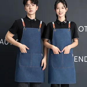 Avental de soldagem moda cozinha serviço de alimentação uniforme chef logotipo aventais de cozinha de algodão para homens foto