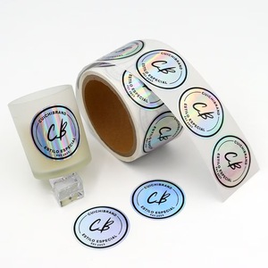 Özel su geçirmez yapıştırıcı vinil yuvarlak iş altın folyo kabartmalı kozmetik etiket rulo kavanoz kapak ambalaj için Logo çıkartması - Product Image 5