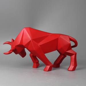Escultura Decorativa de Resina Nórdica para Sala de Estar u Oficina, Figura de <span class=keywords><strong>Toro</strong></span> Geométrica - Product Image 1