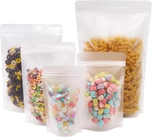 En stock: Bolsa de pie transparente con cierre hermético de PET/PE de 25g para té, snacks y frutas deshidratadas, con impresión y a prueba de humedad. - Product Image 1