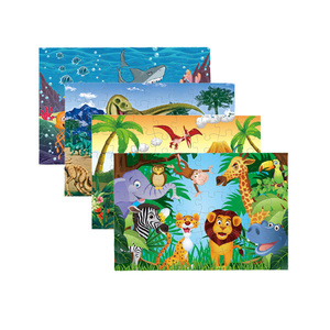 Grosse Puzzle en blocs, ensemble de jouets éducatifs pour enfants, thème océan, ferme, animaux, dinosaure - Product Image 1