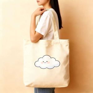 Sac à bandoulière et fourre-tout en toile écologique à motif de dessin animé avec fermeture éclair et bandoulière, tailles S/M/L pour usage quotidien - Product Image 2