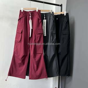 Pantalon d'été tout-en-un pour femmes rétro transfrontalier 100% polyester décontracté pantalon droit plissé jambes larges et amples - Product Image 6