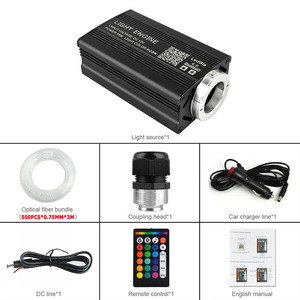 500 pièces maison voiture tête d'affiche étoile lumière Kit 16W RGBW <span class=keywords><strong>ciel</strong></span> étoilé <span class=keywords><strong>fibre</strong></span> <span class=keywords><strong>optique</strong></span> éclairage - Product Image 2