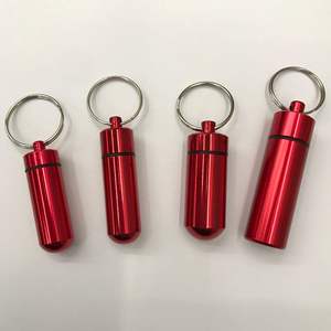 Mini porte-clés en métal coloré, tube de rangement portable, conteneur étanche, forme ronde, capsule en alliage multicolore - Product Image 4
