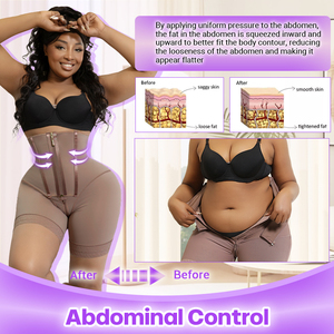 Áo định hình thon gọn sau phẫu thuật Plus Size cho nữ, kiểu bodysuit bó bụng, chất liệu nén, kiểu ngắn - Product Image 2