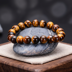 NOBLESTONE GEMS สร้อยข้อมือลูกปัดหินไทเกอร์อายธรรมชาติ ขัดเงา ทรงกลม สายยืดได้ เครื่องประดับสำหรับทุกเพศ เหมาะสำหรับสวมใส่ทุกวัน - Product Image 2