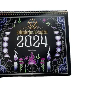 Caderno de bobina 2024 Calendário para uma Bruxa Mágica Magia Negra agenda planejador Plano Diário Presentes personalizáveis