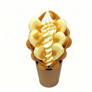 Réplica de Waffle de Huevo de Plástico para Helado, Modelo de Waffle Burbuja, Postre Artificial para Exhibición en Cafeterías, con Sabor a Plátano, Caramelo y Fresa - Product Image 2