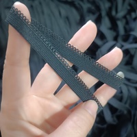 1107/1.0 Bande élastique noire en dentelle picot pour sous-vêtements, ceinture en tissu extensible à bord picot pour vêtements et lingerie