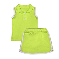 Ensemble Décontracté Scolaire 2 Pièces Ruidian pour Petite Fille: T-shirt Sans Manches à Revers et Jupe-leggings Motif Uni pour la Rentrée Scolaire